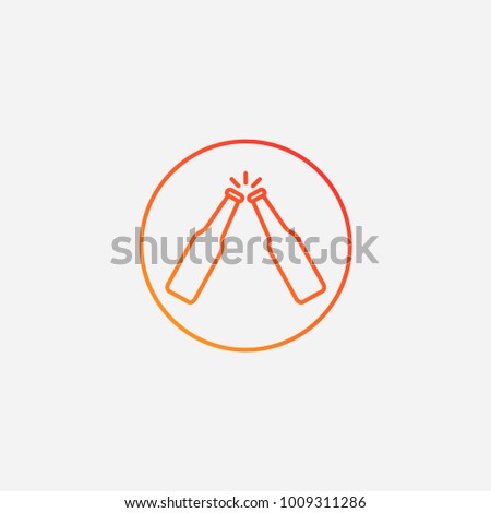 Outline beer bottle toast  icon. gradient illustration isolated vector sign symbol