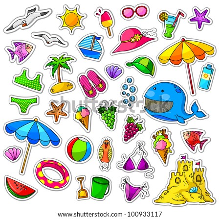 big collection of summer icons