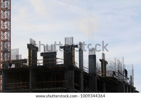 Constructions frames with column of reinforced concrete