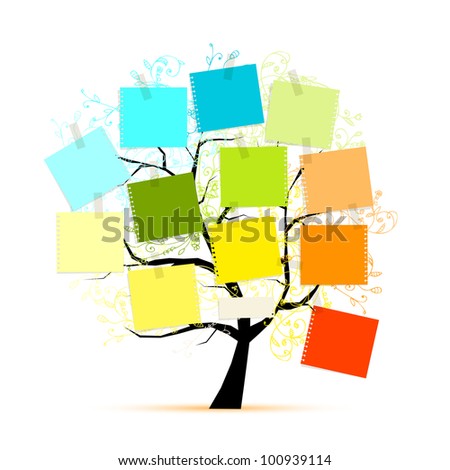 Art tree with stickers for your design