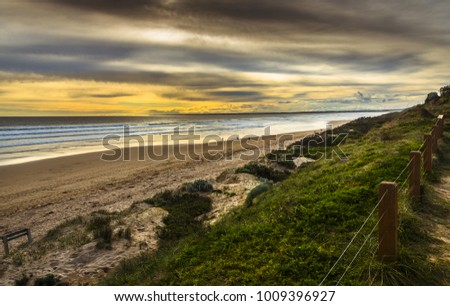 afternoon sunset Venus bay sandy beach sand dunes cloudy sky calm southern ocean