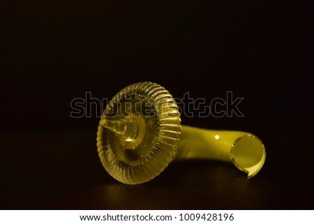 Mouse scroller wheel with glass object background stock photograph
