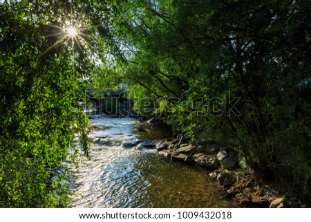Beautiful landscape along Boulder Creek, Colorado Royalty-Free Stock Photo #1009432018