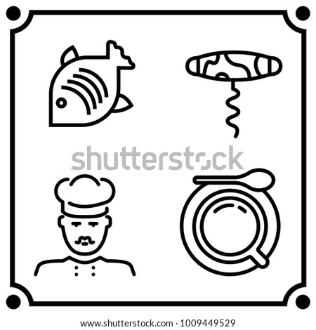 set fish icon vector