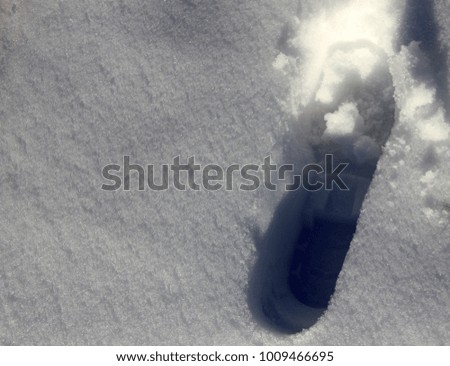 footprint on the snow