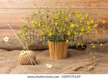 flowers on the old wooden background