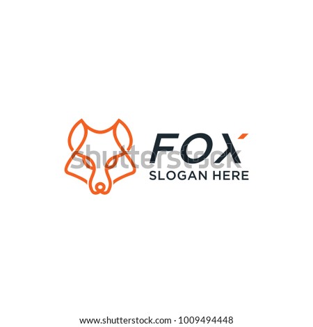 Logo Fox vector graphic made with monoline