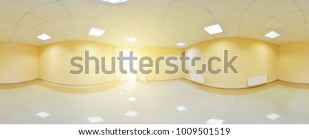 360 panorama view in modern empty apartment interior, degrees seamless panorama
