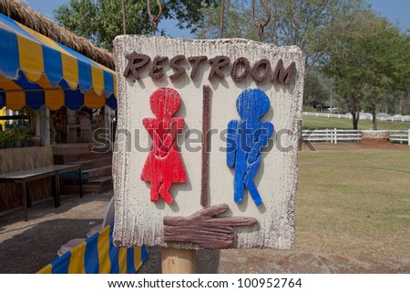 Sign of restroom