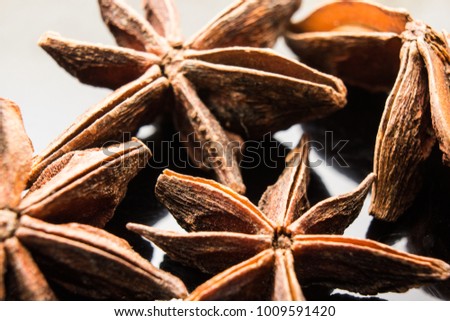Macro pic Chinese star anise Ingredients of healthy food