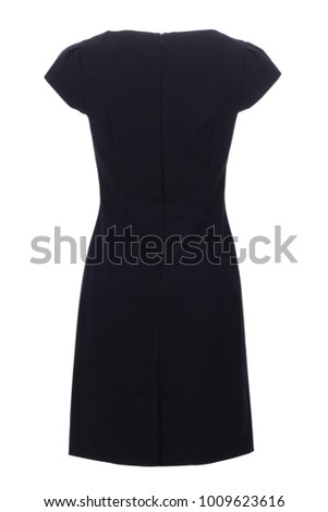 Elegant color basic fashion dress with long sleeves, photographed on ghost mannequin with white background.