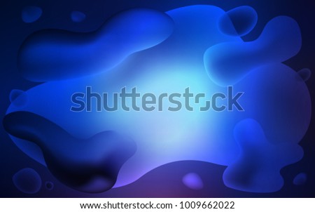 Dark BLUE vector template with liquid shapes. Colorful illustration in abstract memphis style with gradient. A completely new memphis design for your business.