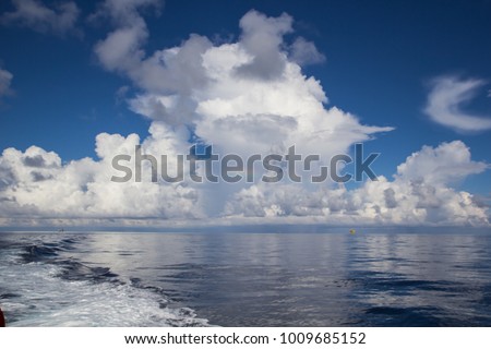 sea on blue sky sunlight background