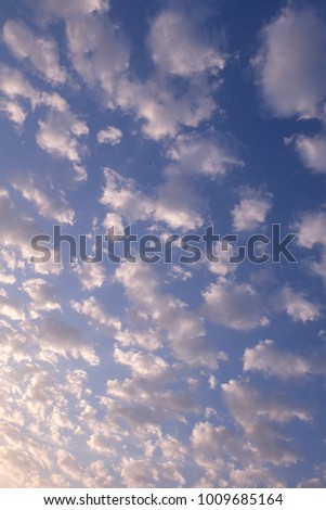 Blue sky with cloudy in vertical axis picture.Heavy cloud look like strom