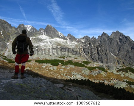 Perception of man in mountains, Hight Tatras, Slovakia