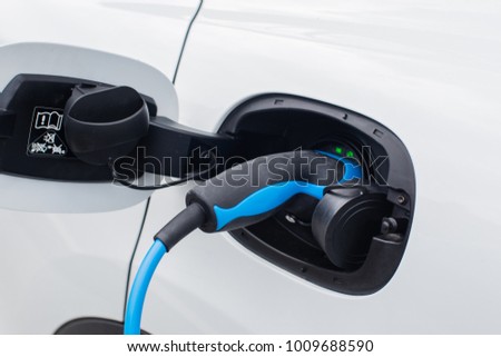 Charging station for electric vehicles in a detailed view Royalty-Free Stock Photo #1009688590