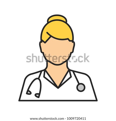 Doctor color icon. Medical worker. Practitioner. Isolated raster illustration