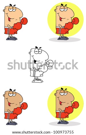 Boxer Man. Vector Collection
