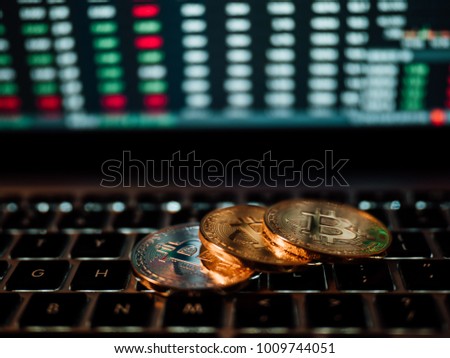 cryptocurrency and stock market business concept