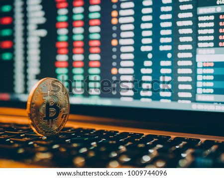 cryptocurrency and stock market business concept