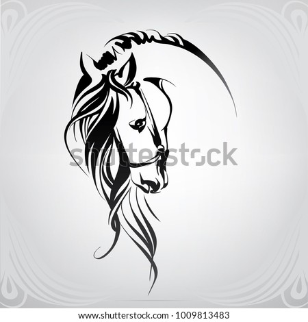 Silhouette of the head horse