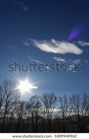 clouds in winter december blue sunny sky in south germany rural countryside