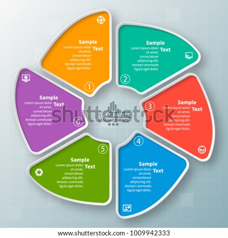 vector abstract 3d paper infographic elements.Circular infographics