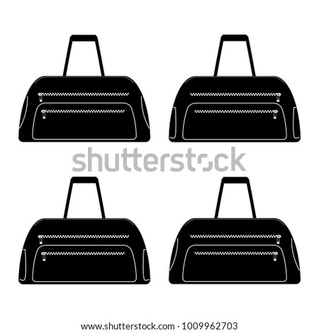 Set of travel bags with a zipper and pockets on a bolted background