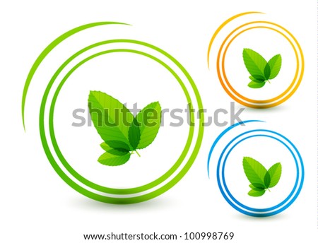 Vector green concept icon set