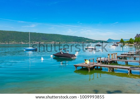 Panoramic view of Lake Annecy from the shore
