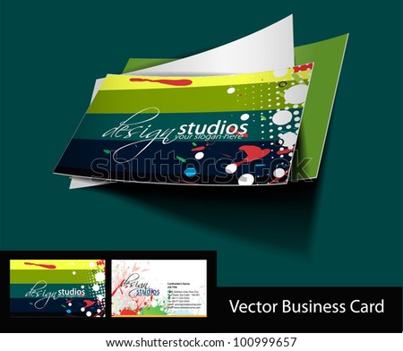 vector business card set with presentation design.
