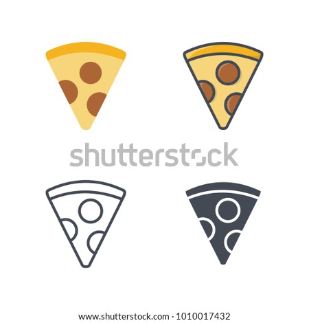 Pizza slice flat line silhouette