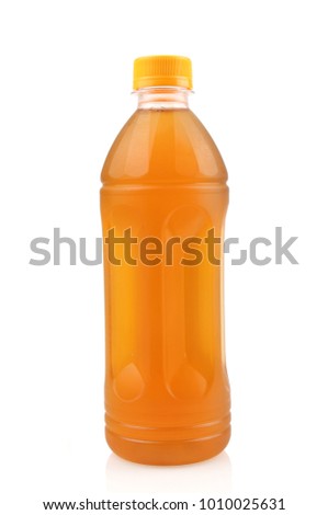 Bottle of iced tea and green tea isolated on white background.