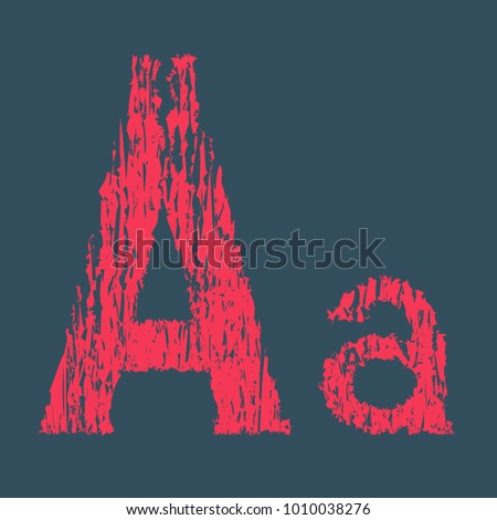 dark red grey letters Aa in modern glitch effect