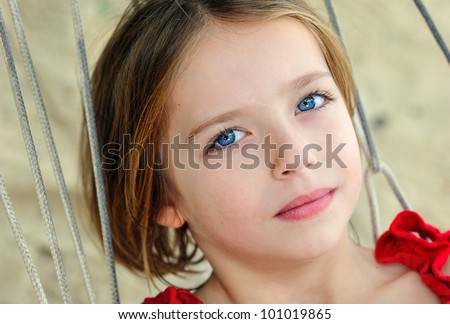 Close up portrait of little girl