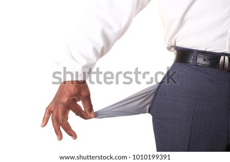 no money empty pocket with white background with people stock image stock photo