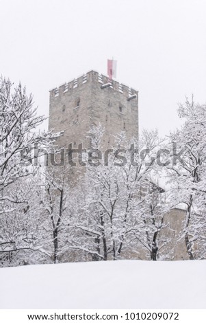Brunico Castle under the snow