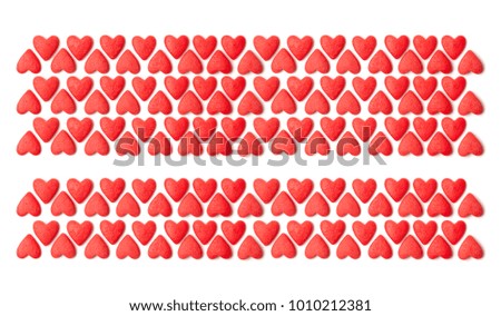 Happy Valentines day and weeding design elements. White background with pattern of hearts. The place to insert the text.
