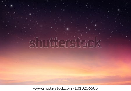 Space of night sky with cloud and stars.
