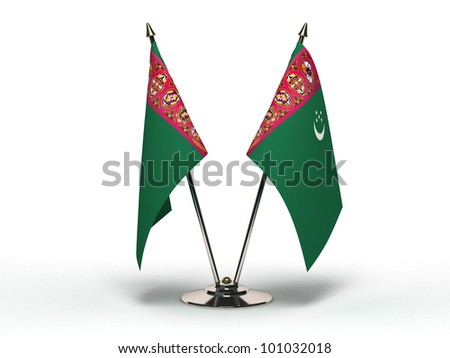 Miniature Flag of Turkmenistan (Isolated with clipping path)