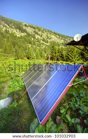 solar panel on mountain