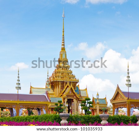Thai royal funeral and Temple in bangkok thailand