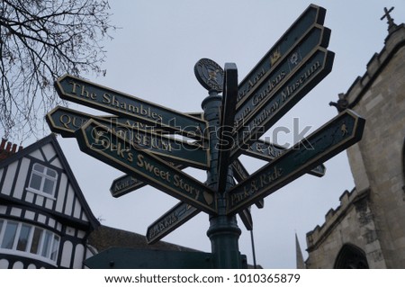 Direction sign in York, United Kingdom