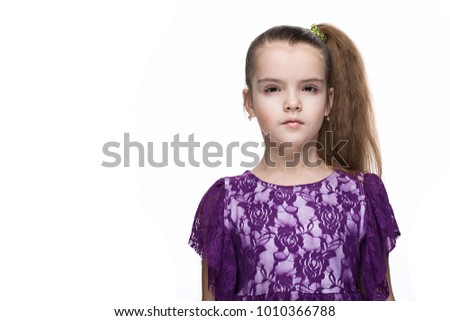 little girl on white background