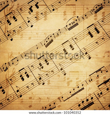 grunge musical background (author of notes G.Meyerbeer 1791-1864, publisher Julius Heinrich Zimmermann 1851-1923) Shadow-dance from "Dinorah" for a flute and piano 1893 Leipzig Royalty-Free Stock Photo #101040352