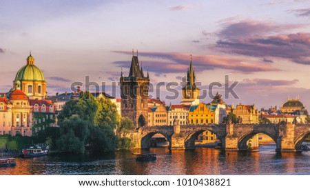 Charles Bridge in the Old Town of Prague, Czech Republic