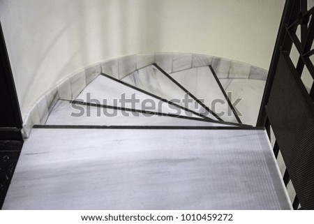Marble stairs in interior of housing, construction and architecture