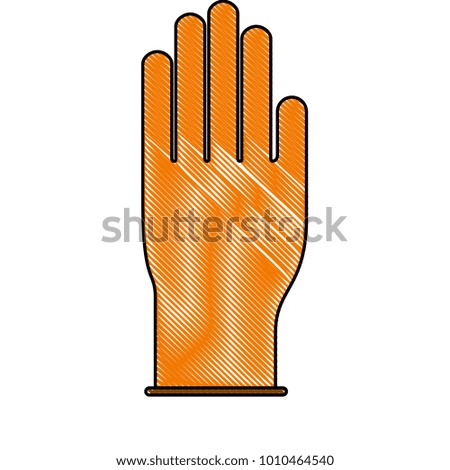 glove icon in colored crayon silhouette