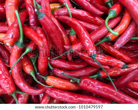 Big red chili sell in the market