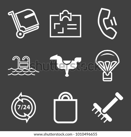 People filled and outline vector icon set on black background